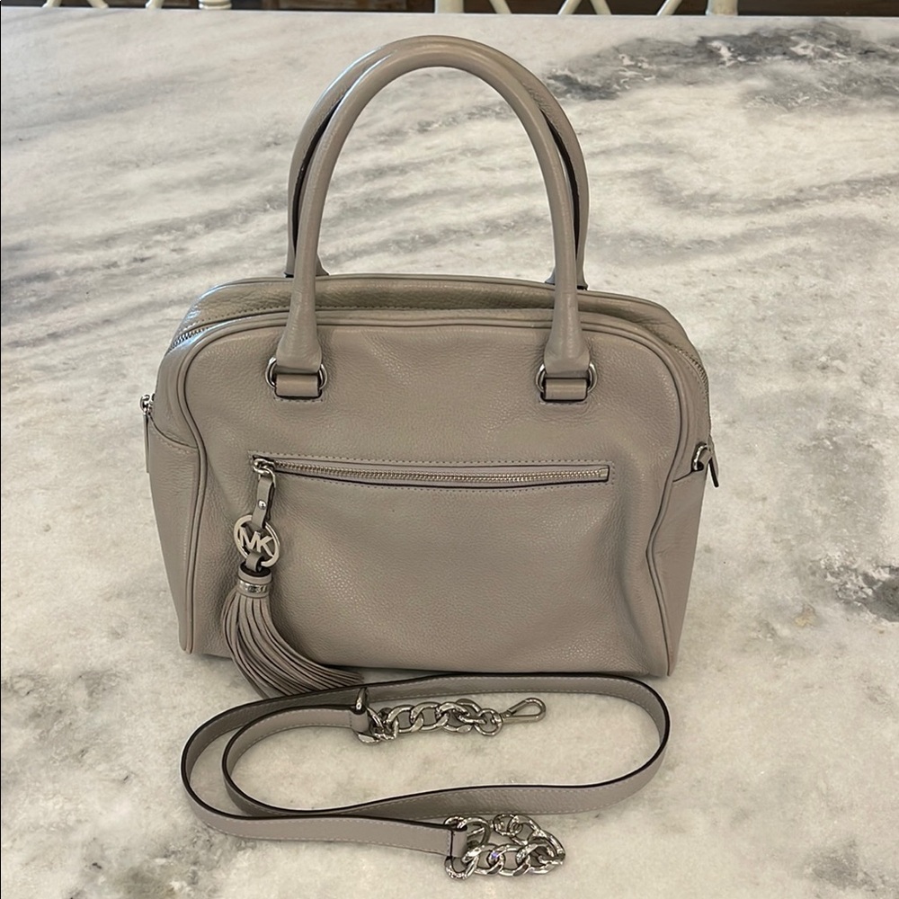 Michael Kors Gray Leather Satchel